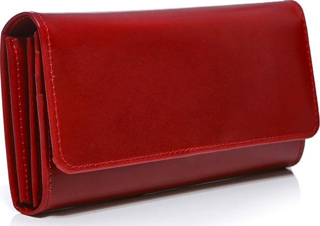 Belveder Duży portfel damski skórzany czerwony BW59