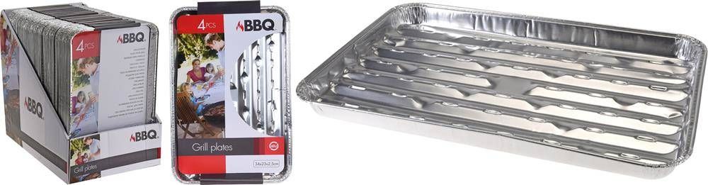 Affek Design Kpl.4 tacek do grilla 34x23x2,5cm aluminium