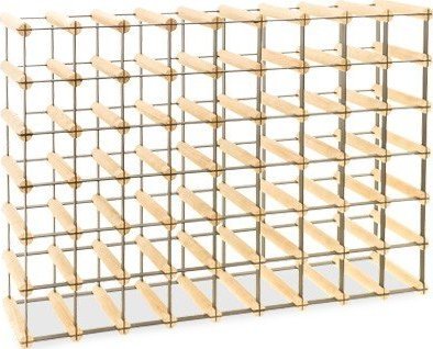 Wamar-Sosenka Regał na wino Stojak na 54 Butelki Szklane/ PET RW-8/ 9x6 Surowy Naturalny Metal + Drewno RW-8-9x6-54