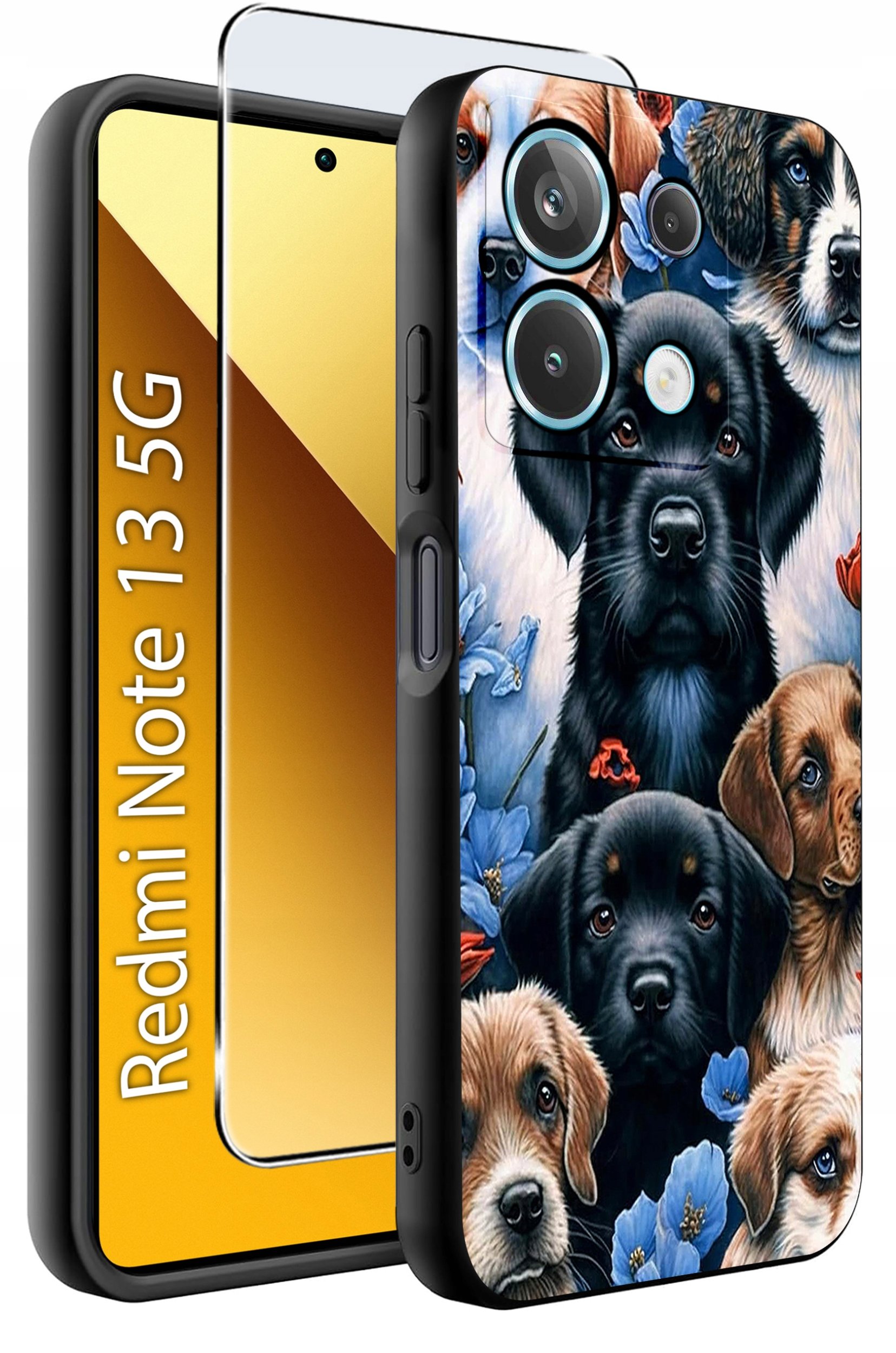 ETUI do Xiaomi Redmi Note 13 5G WZORY |SILIKONOWE MATT CASE +SZKŁO 9H