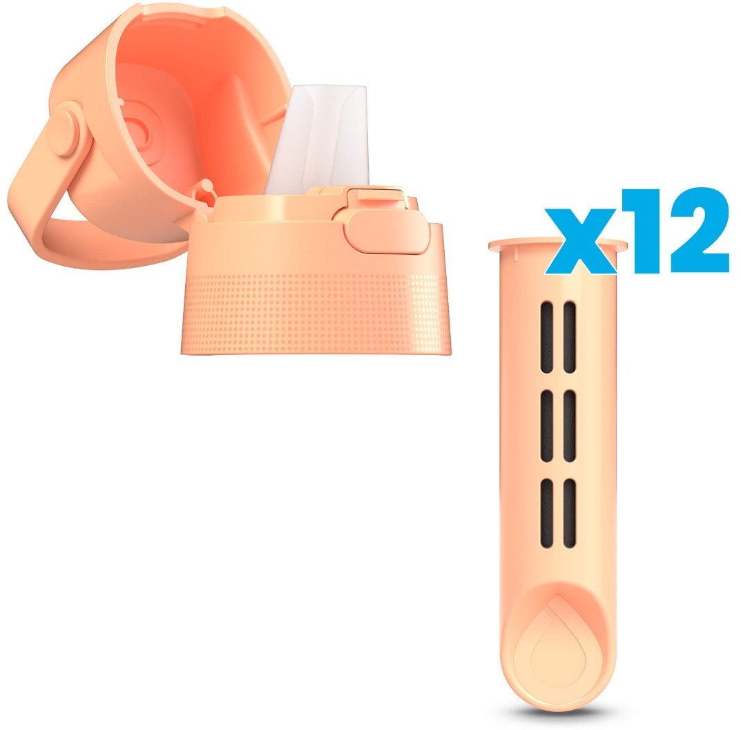 Zakrętka i 12 wkładów do butelki filtrującej Dafi SOLID peach fuzz