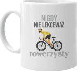 Koszulkowy Nigdy nie lekceważ rowerzysty - kubek z nadrukiem