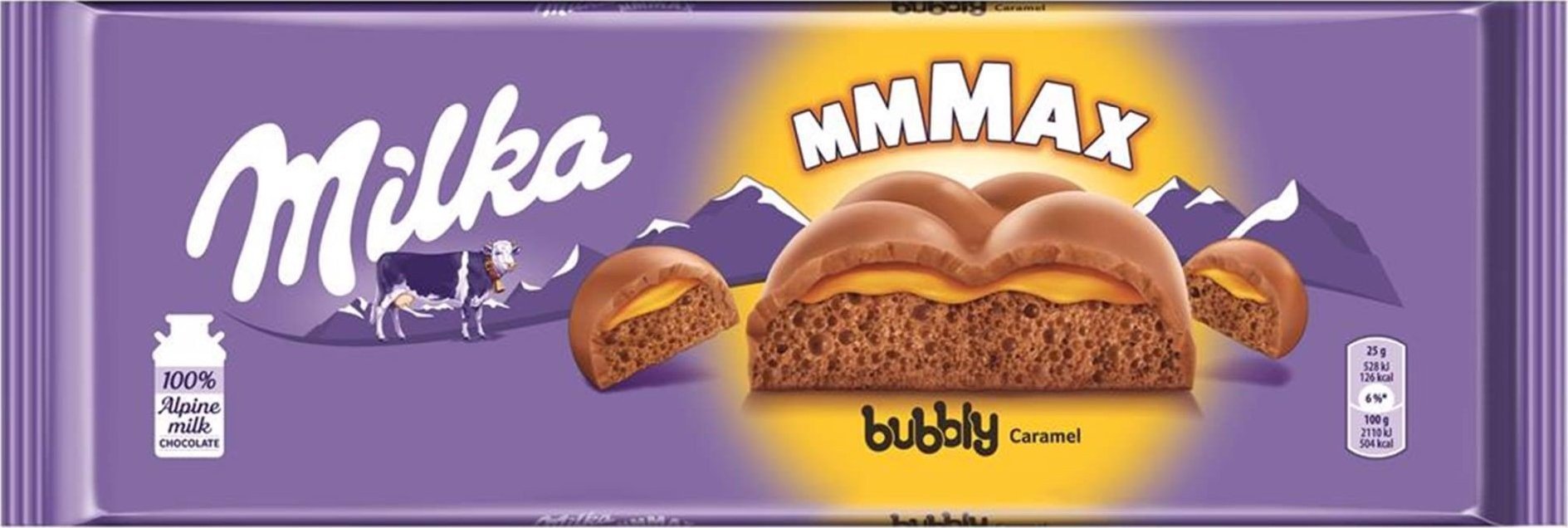 Milka Czekolada mleczna bubbly caramel 250 g