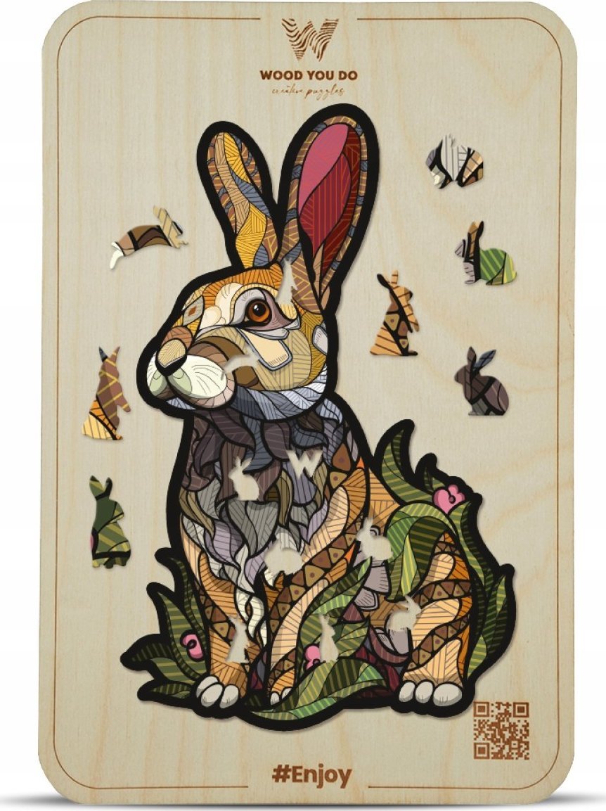 WOOD YOU DO Puzzle Królik | Easter Bunny | 100 elementów | M