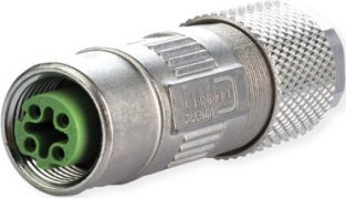 METZ CONNECT M12 złącze żeńskie kodowane D IP67, możliwość podłączenia na miejscu