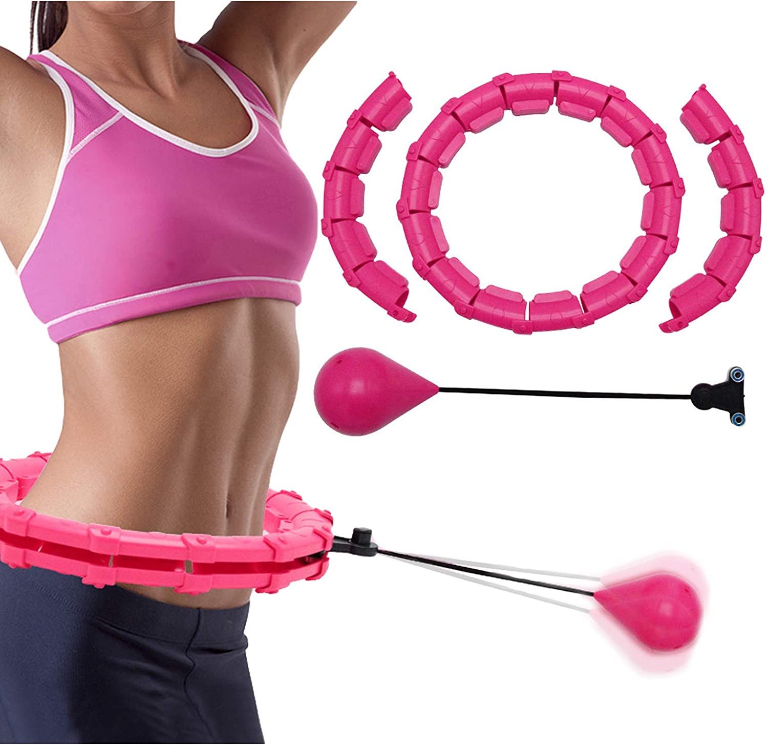 HULA HOP Z OBCIĄŻENIEM ODCHUDZAJĄCE KOŁO Z WYPUSTKAMI MASAŻER OBCIĄŻNIK