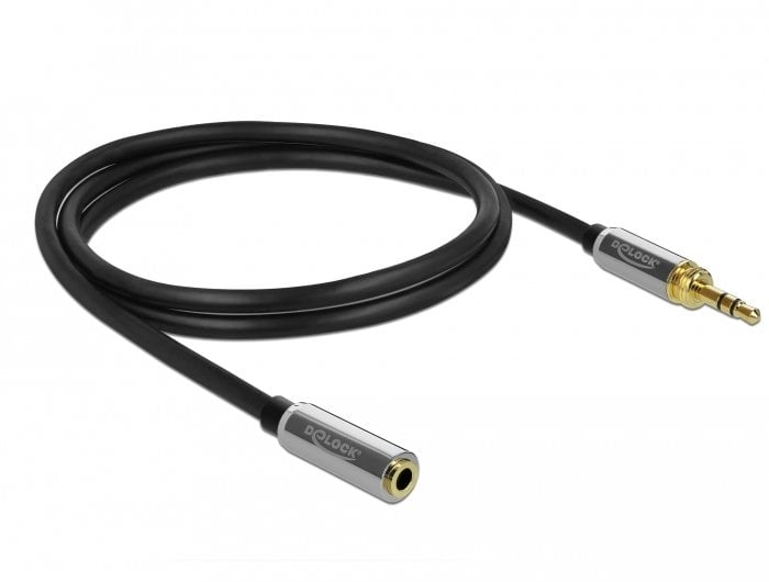 DeLOCK 85782 kabel audio 3 m 3.5mm Czarny, Szary