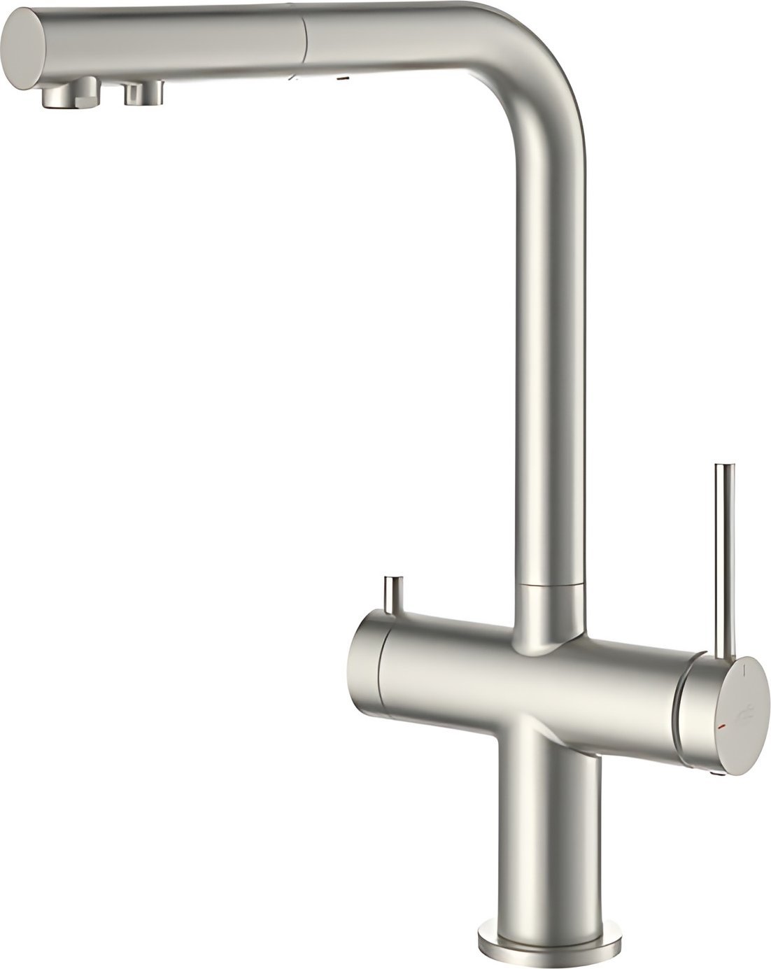 Bateria kuchenna Blue Water Blue Water Delta Stal Trójdrożna bateria kuchenna z wyciąganą wylewką