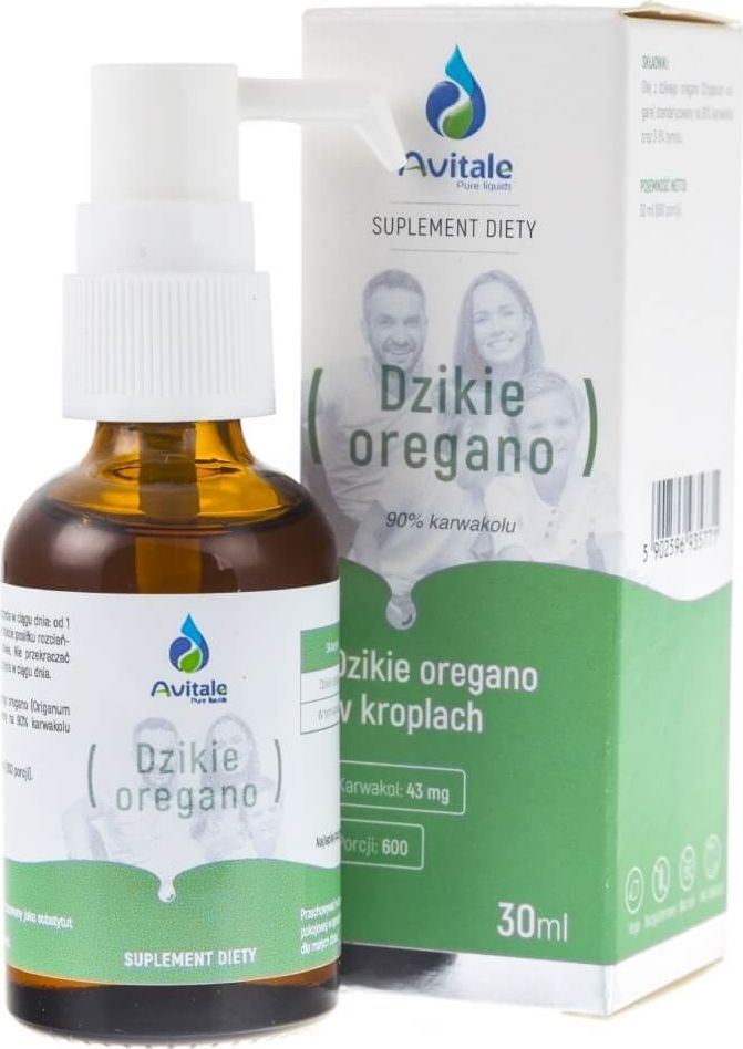 Aliness Avitale Dzikie oregano w kroplach (90% karwakołu) - 30 ml