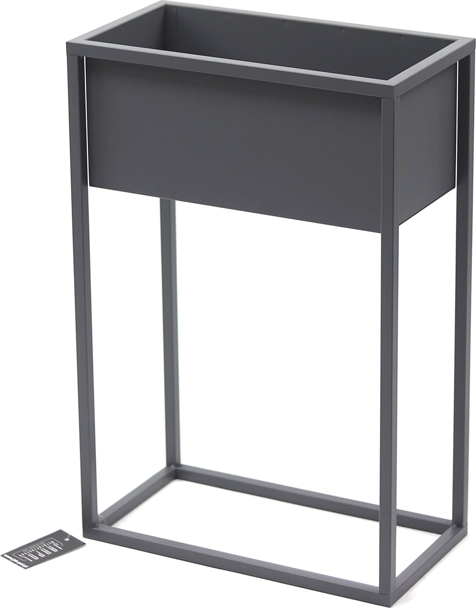 Jakpoldesign Kwietnik Metalowy Stojak CUBO 60x40cm szary skrzynka loft 05-09/S