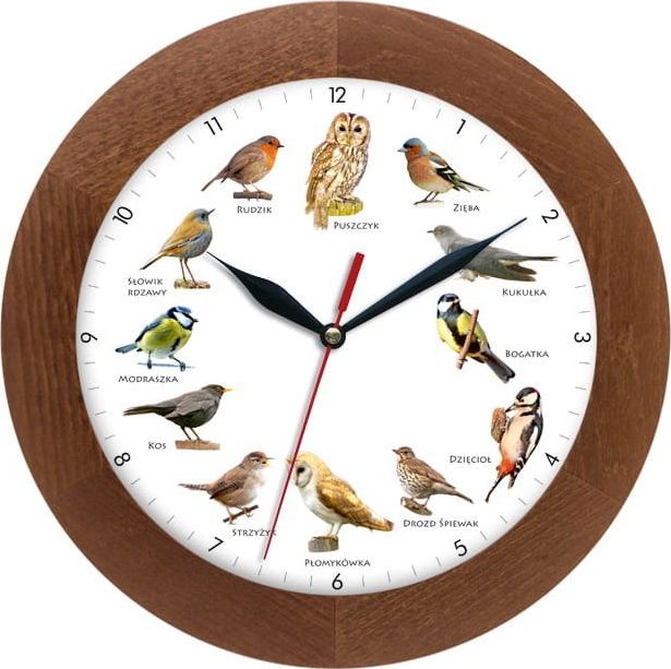 Atrix Zegar z głosami ptaków Atrix ATW300PK3 CD SW Drewniany uniwersalny