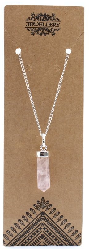 Wisiorek klasyczny ołówkowy - Kwarc Różowy