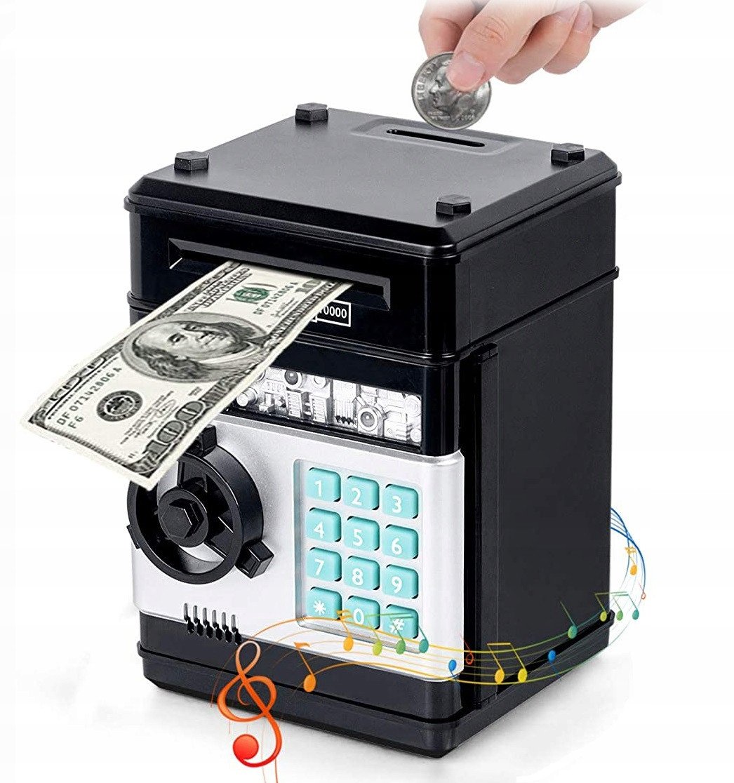 Sejf Skarbonka Bankomat Na Monety Banknoty + Pin