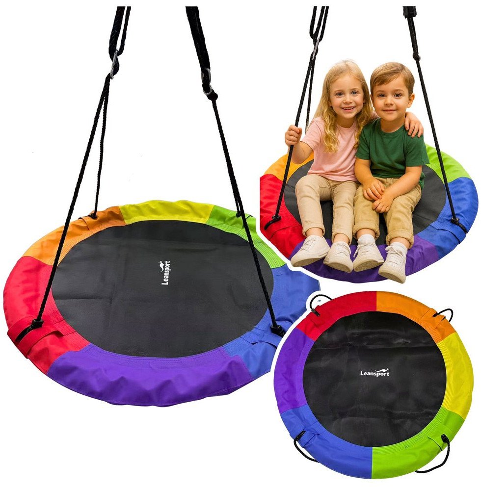 LeanToys Huśtawka Ogrodowa Bocianie Gniazdo Dla Dzieci Kolorowa 100cm