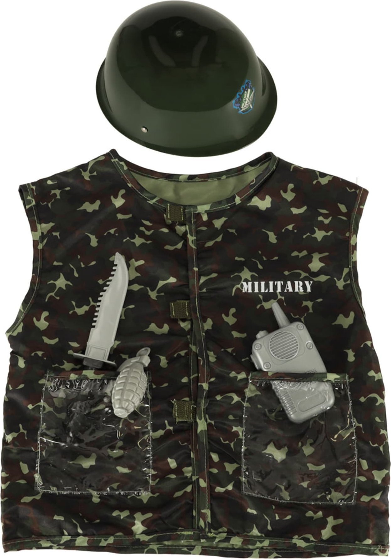 KIK Kostium strój karnawałowy hełm żołnierz 3-8 lat