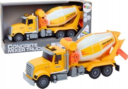 LeanToys Ciężarówka Żółta Betoniarka Z Napędem Frykcyjnym Efekty Świetlne i Dźwiękowe
