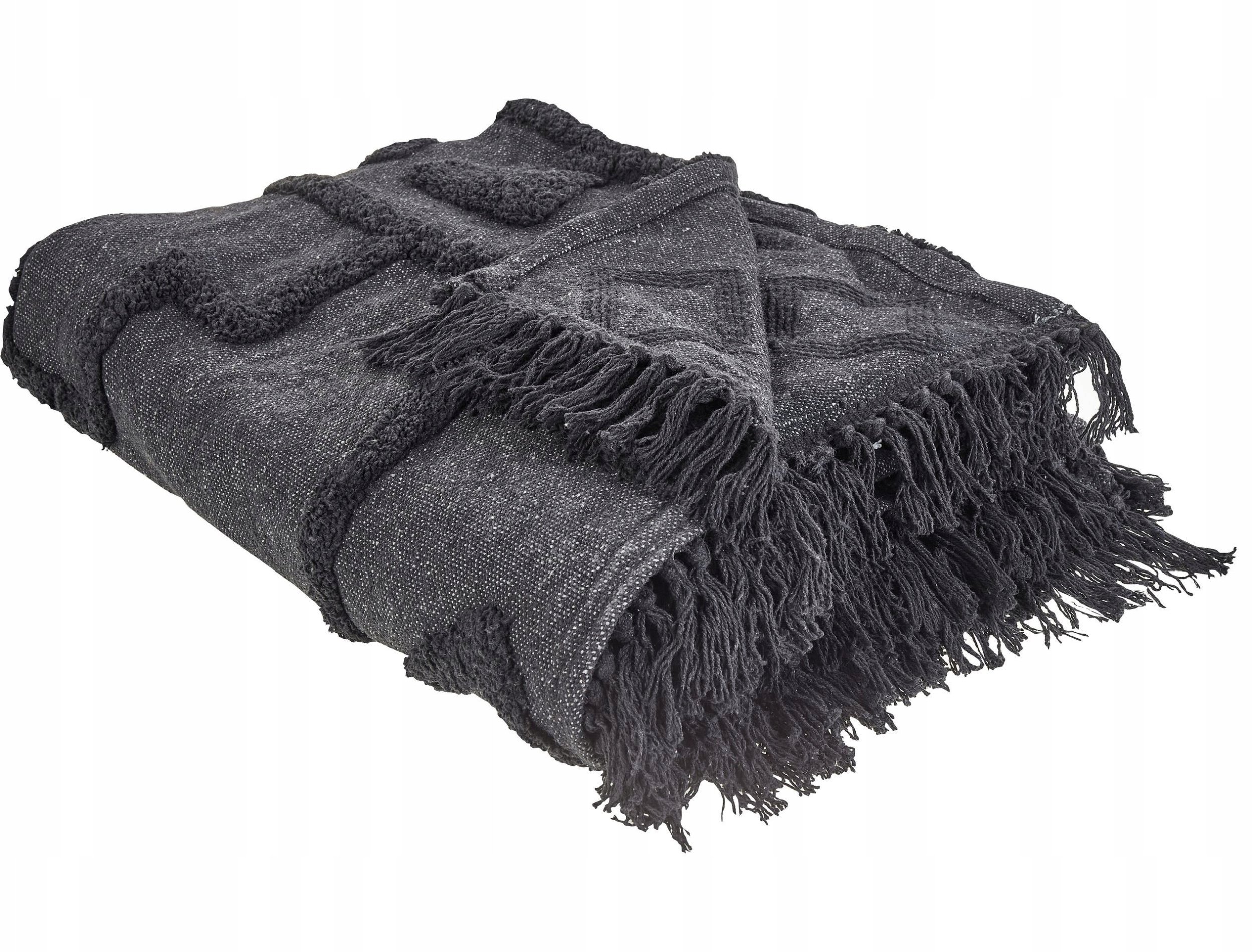 Beliani Koc CHACK Bawełna 200 x 220 cm Ciemnoszary