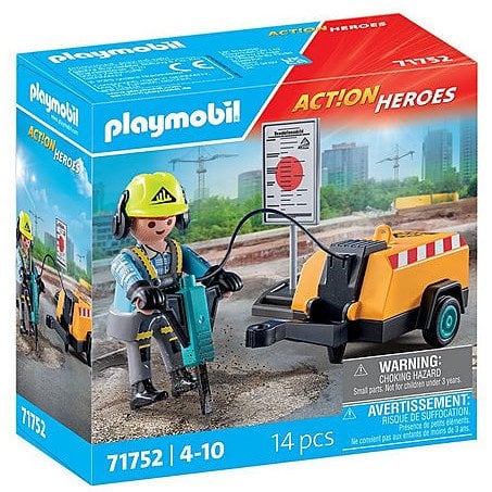 Zestaw z figurkami Action Heroes 71752 Pracownik budowlany z młotem pneumatycznym