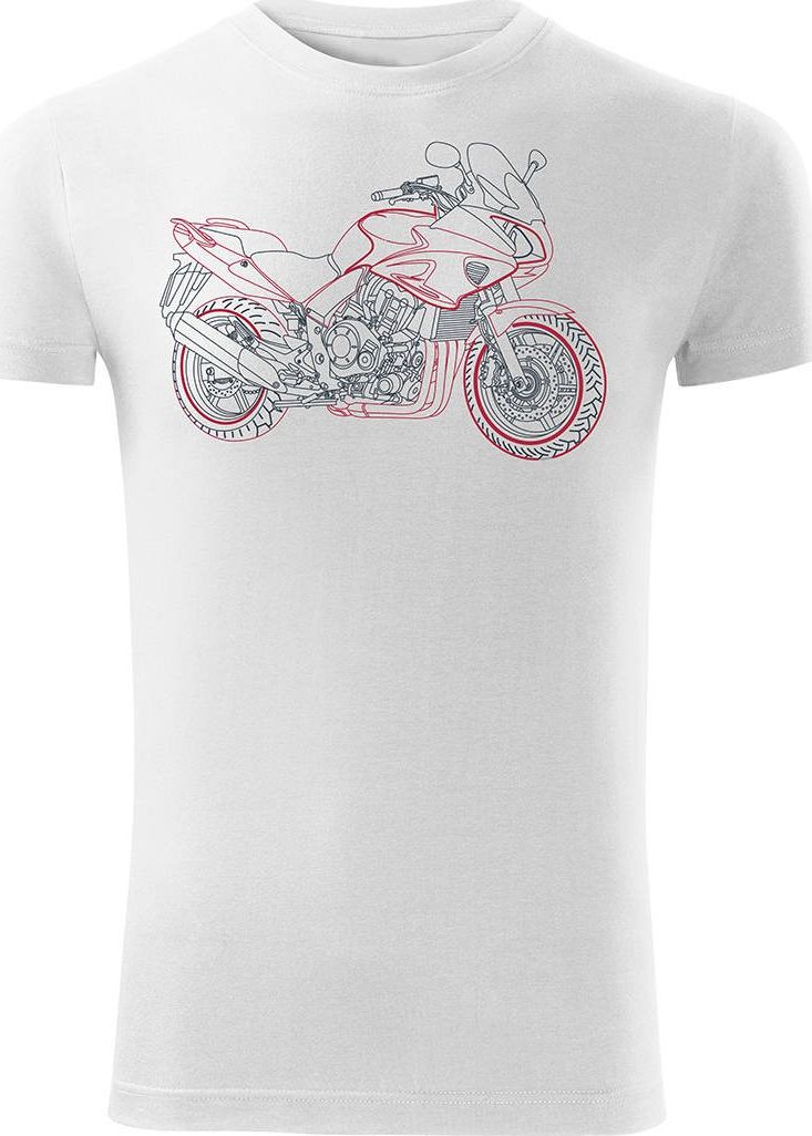 Topslang Koszulka z motocyklem Honda CBF 1000 męska biała SLIM XL