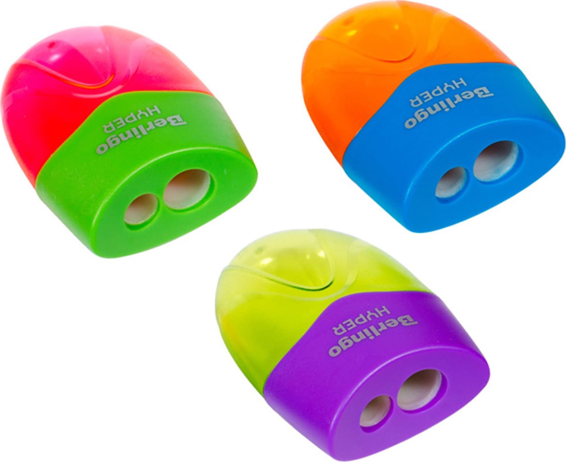 Berlingo , temperówka dwu-otworowa Hyper, color, 12szt