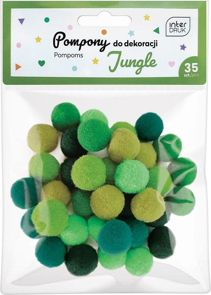 Pompony do dekoracji 35 sztuk Jungle