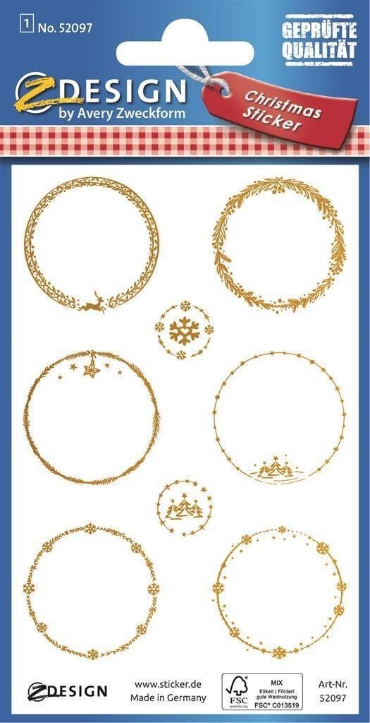 Naklejki złote - okrągłe, do opisu ręcznego EDUKAMP