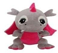 Smok szary różowy 15cm