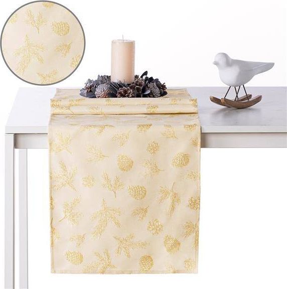 AmeliaHome Bieżnik Magic Night złoty 40x120