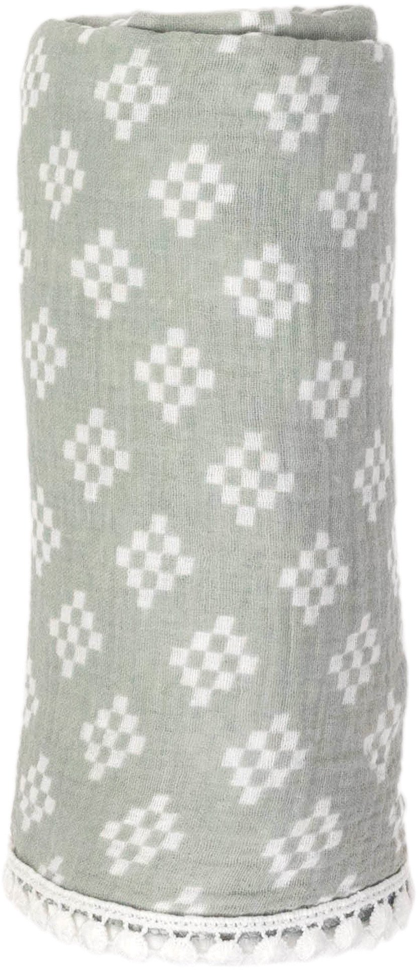 Lodger Swaddle Tribe Muslin cotton diaper 120x120 cm Warm Green SWT 080