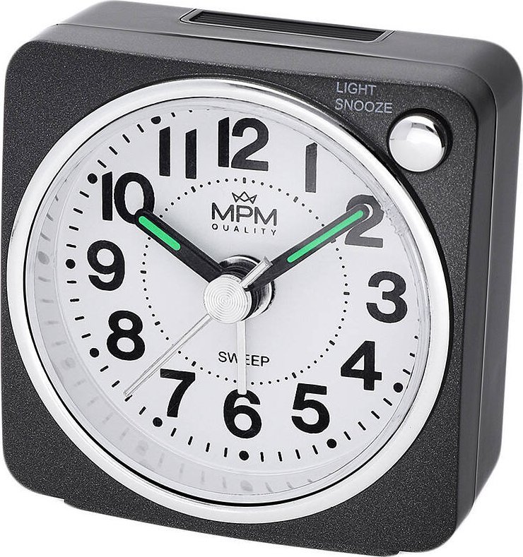 Zegarek MPM Budzik MPM C01.4323.90 czarny cichy mechanizm