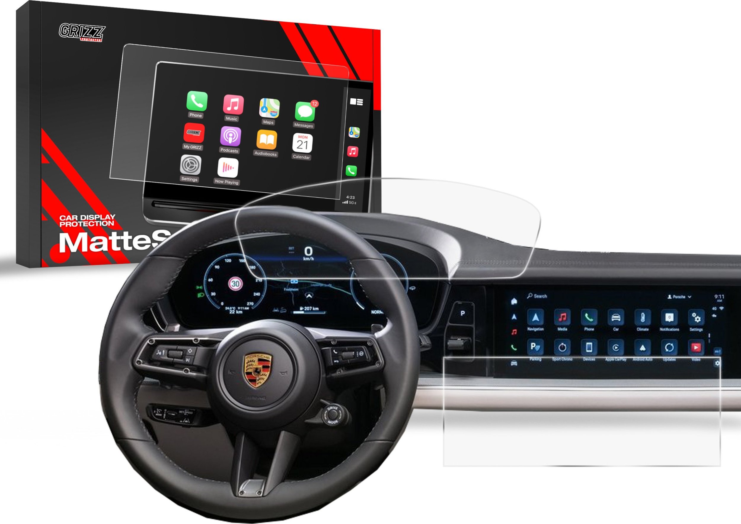 GrizzGlass Folia matowa GrizzGlass CarDisplay Protection do Porsche Panamera 2024 [2w1]
