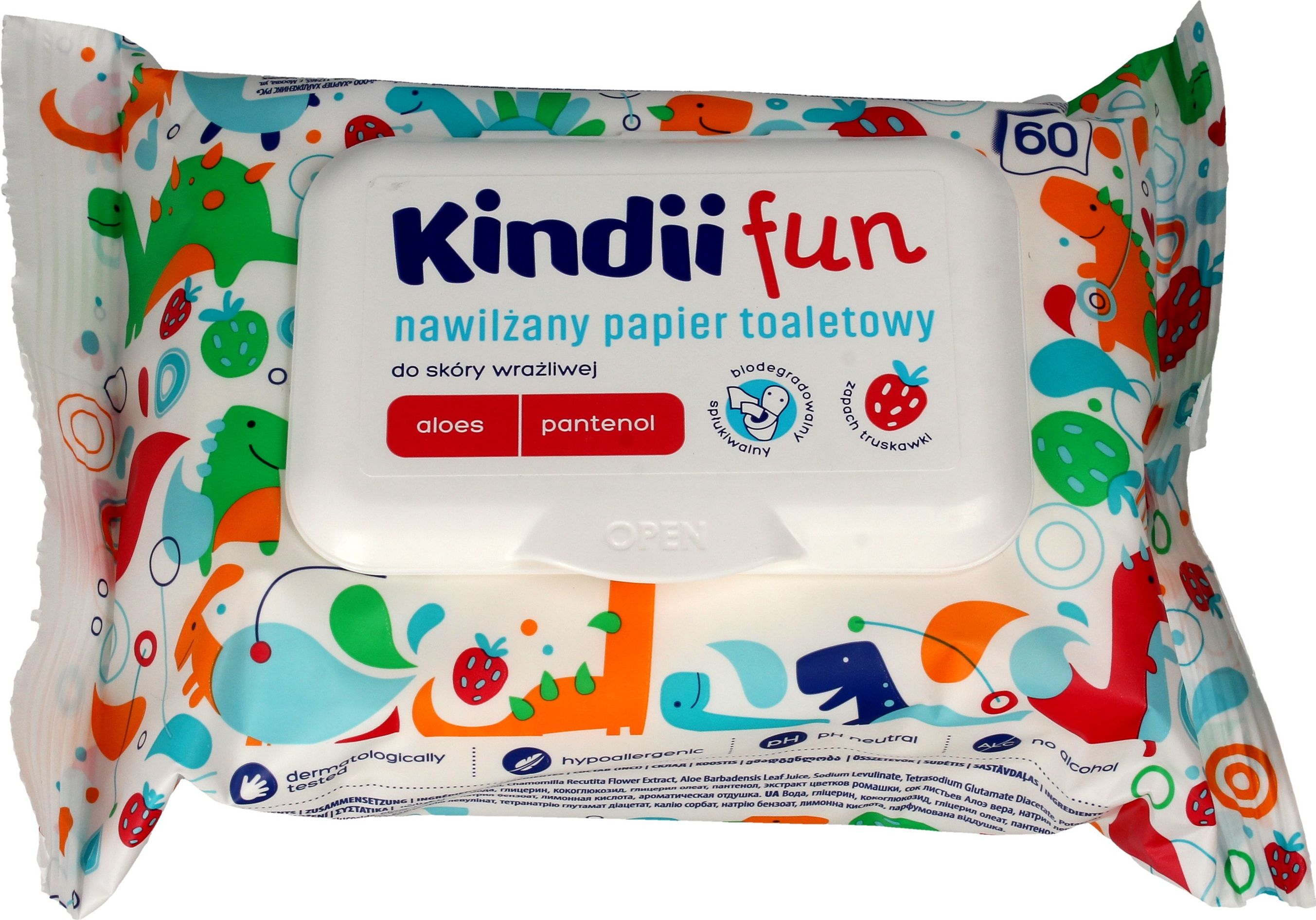 Kindii Papier toaletowy nawilżany dla dzieci 1op. 60szt.