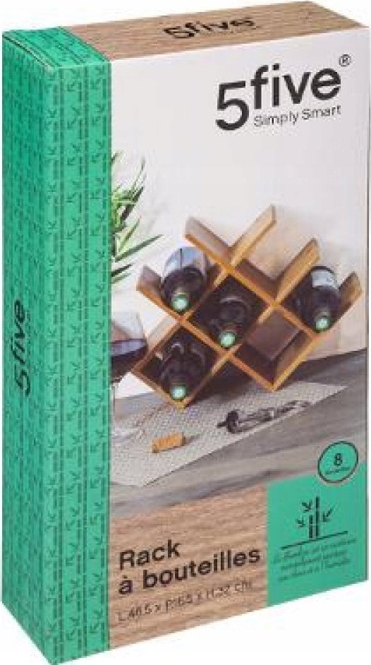 5five Stojak na wino bambusowy, 8 butelek, 5five Simple Smart