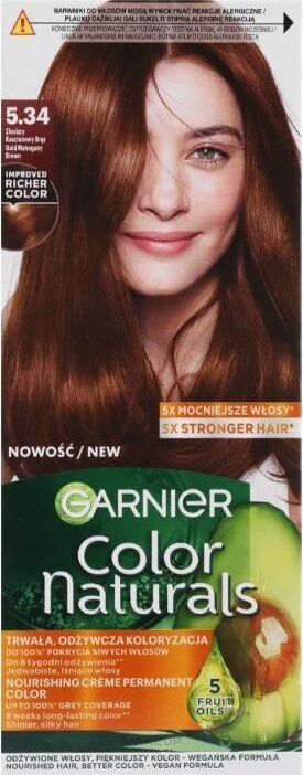Garnier Color Naturals odżywcza farba do włosów 5.34 Złocisty Kasztanowy Brąz