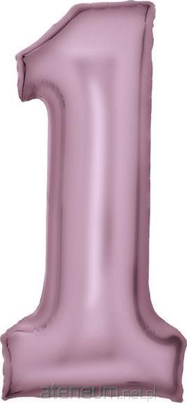 AMSCAN Balon foliowy cyfra 1 satynowy pastelowy róż 86cm spakowany 9917323