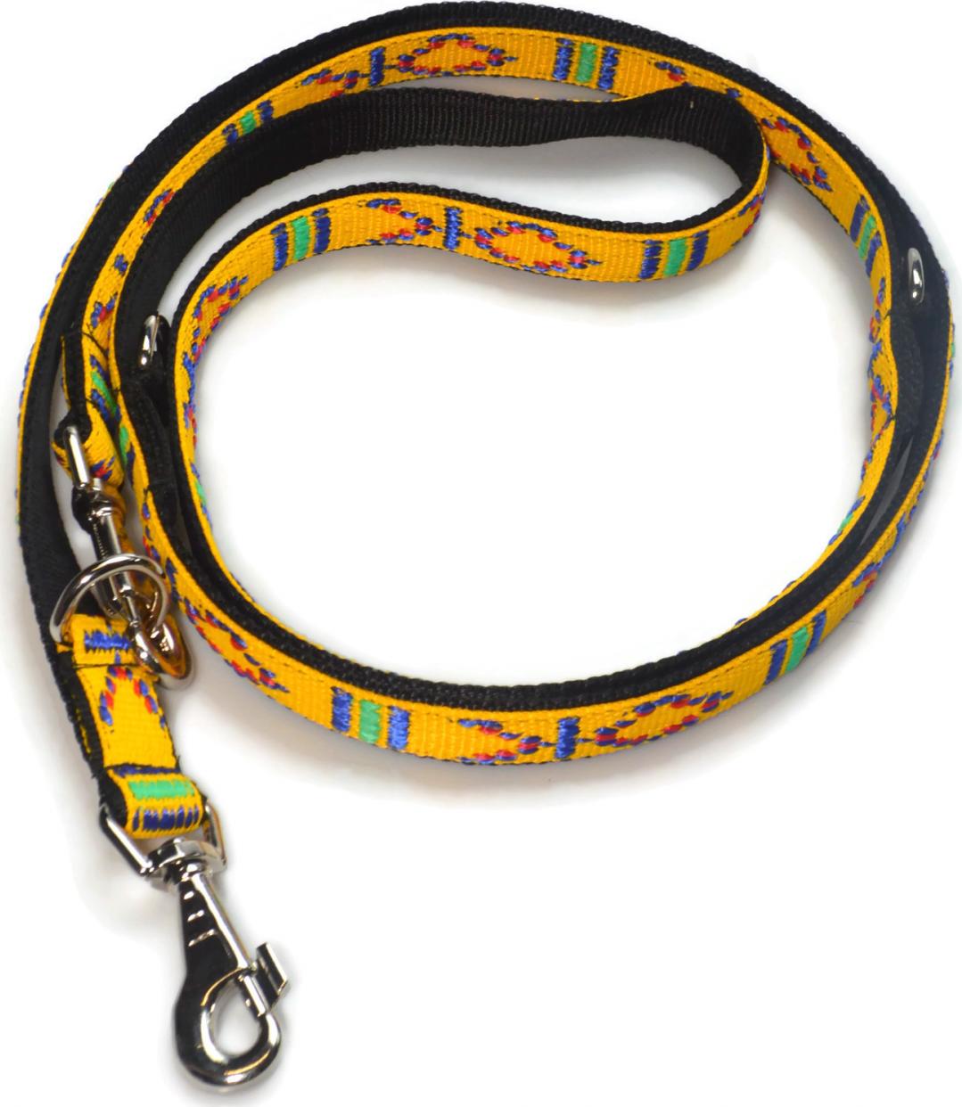 Alizoo Długa smycz przepinana podwójna , indiańska 25mm/220cm - ALIZOO