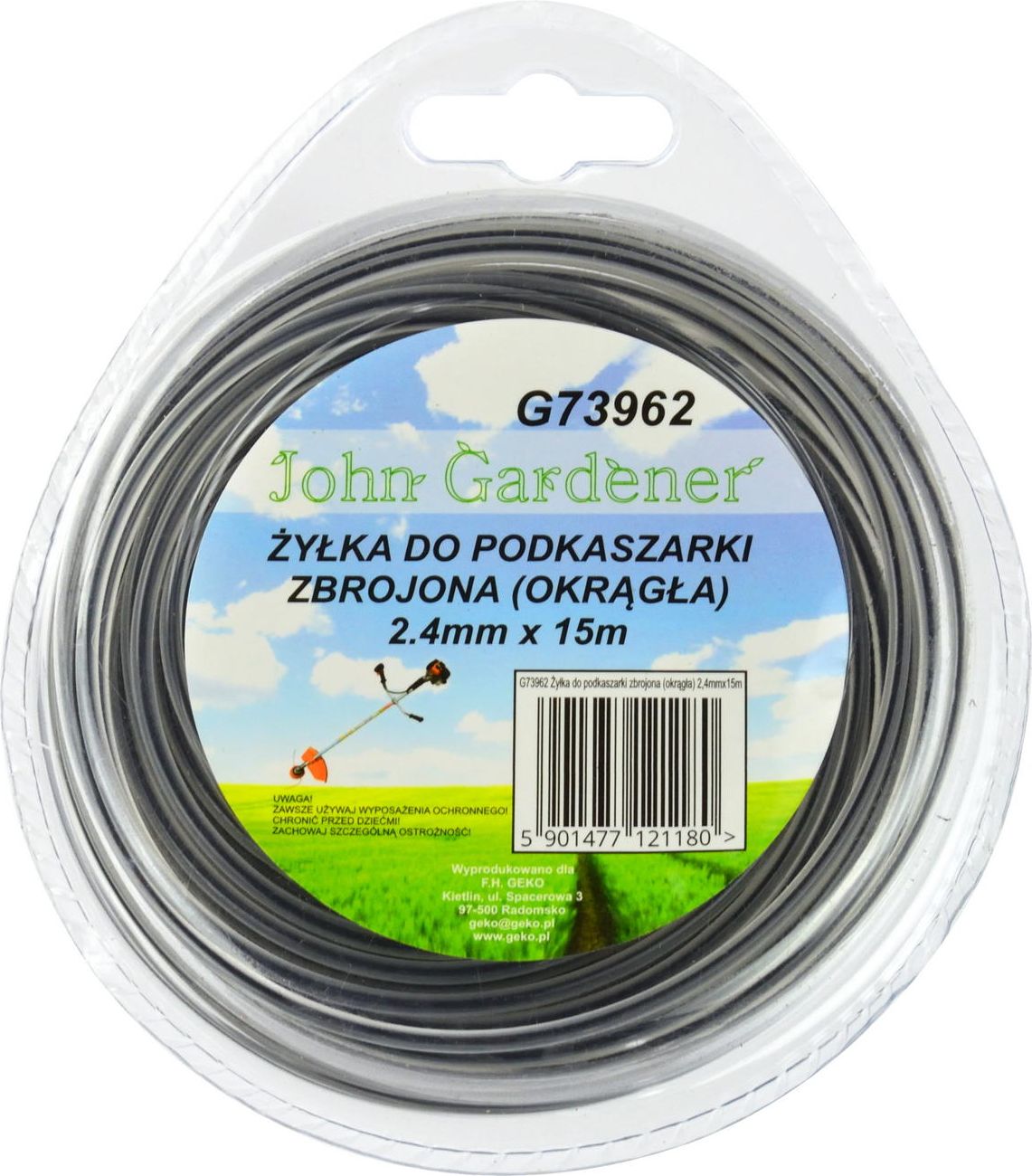 Geko Żyłka do podkaszarki zbrojona(okrągła) 2,4mmx15m(120)