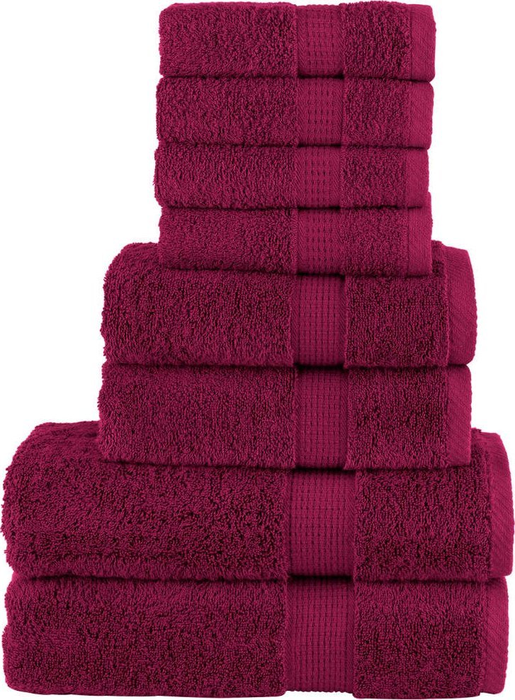 vidaXL vidaXL 8-częściowy zestaw ręczników premium SOLUND, bordo, 600 g/cm