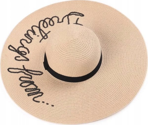 Kapelusz słomkowy z cekinami