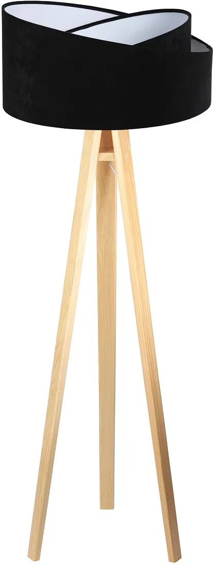 Lampa stojąca GEMSTONE czarna/sosna BPS KONCEPT