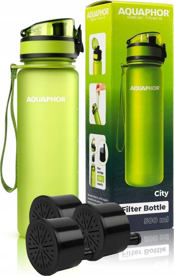 Aquaphor BIDON FILTR BUTELKA AQUAPHOR CITY ZIELONA + 3 WKŁADY