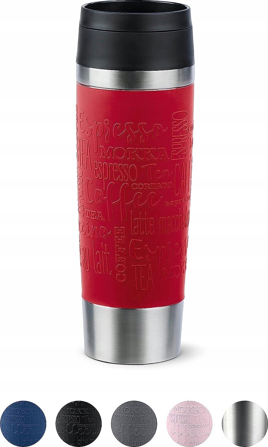 Emsa Emsa TRAVEL MUG Classic Grande thermal mug (dark red/stainless steel, 0.5 liters)