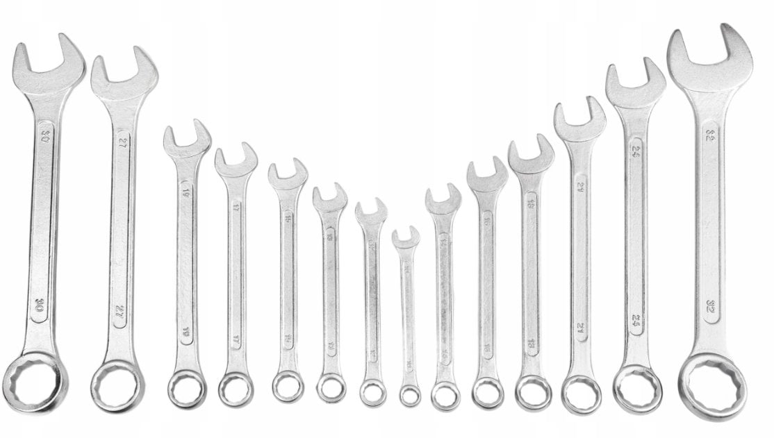 Zestaw kluczy płasko-oczkowych 14el. (10-32mm)