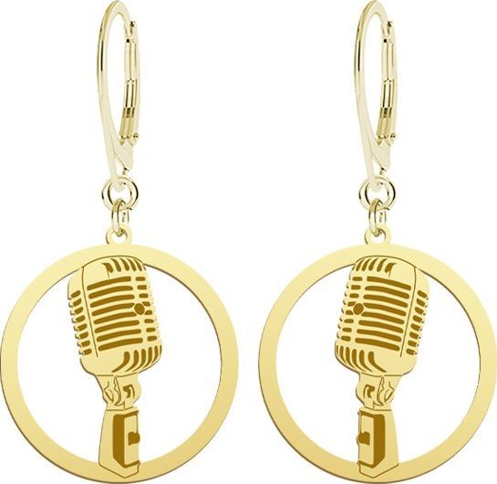 Radziszewska Jewellery Kolczyki Pozłacane z Mikrofonem GRAWER GRATIS