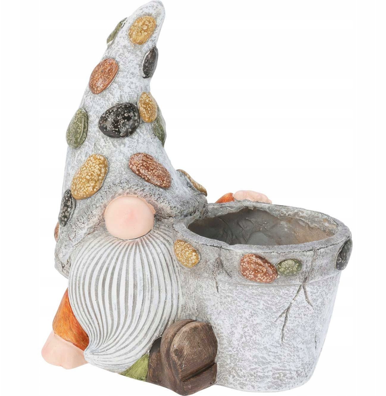 Doniczka do ogrodu z krasnalem