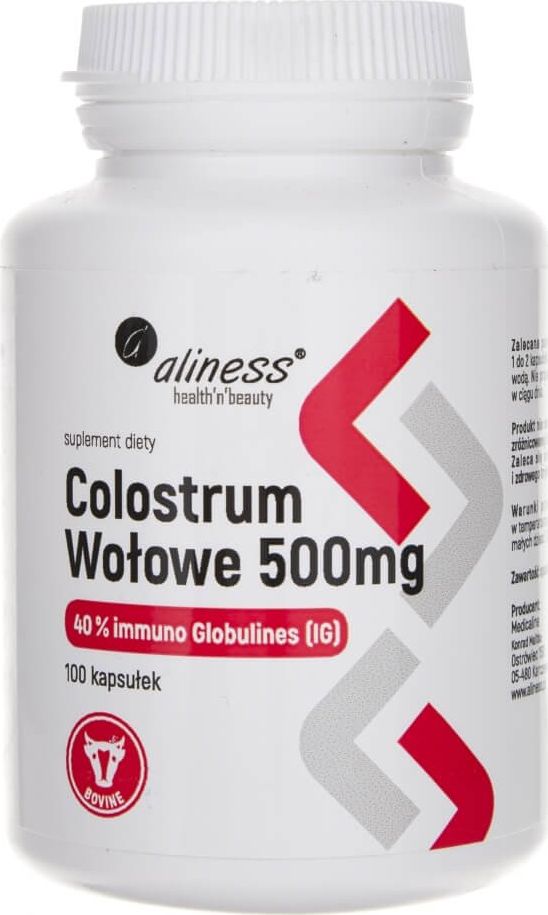 Aliness Aliness Colostrum Wołowe IG 40% - 100 kapsułek
