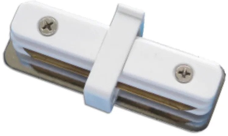 Dwuprzewodowy łącznik prosty do systemów oświetlenia szynowego Biały