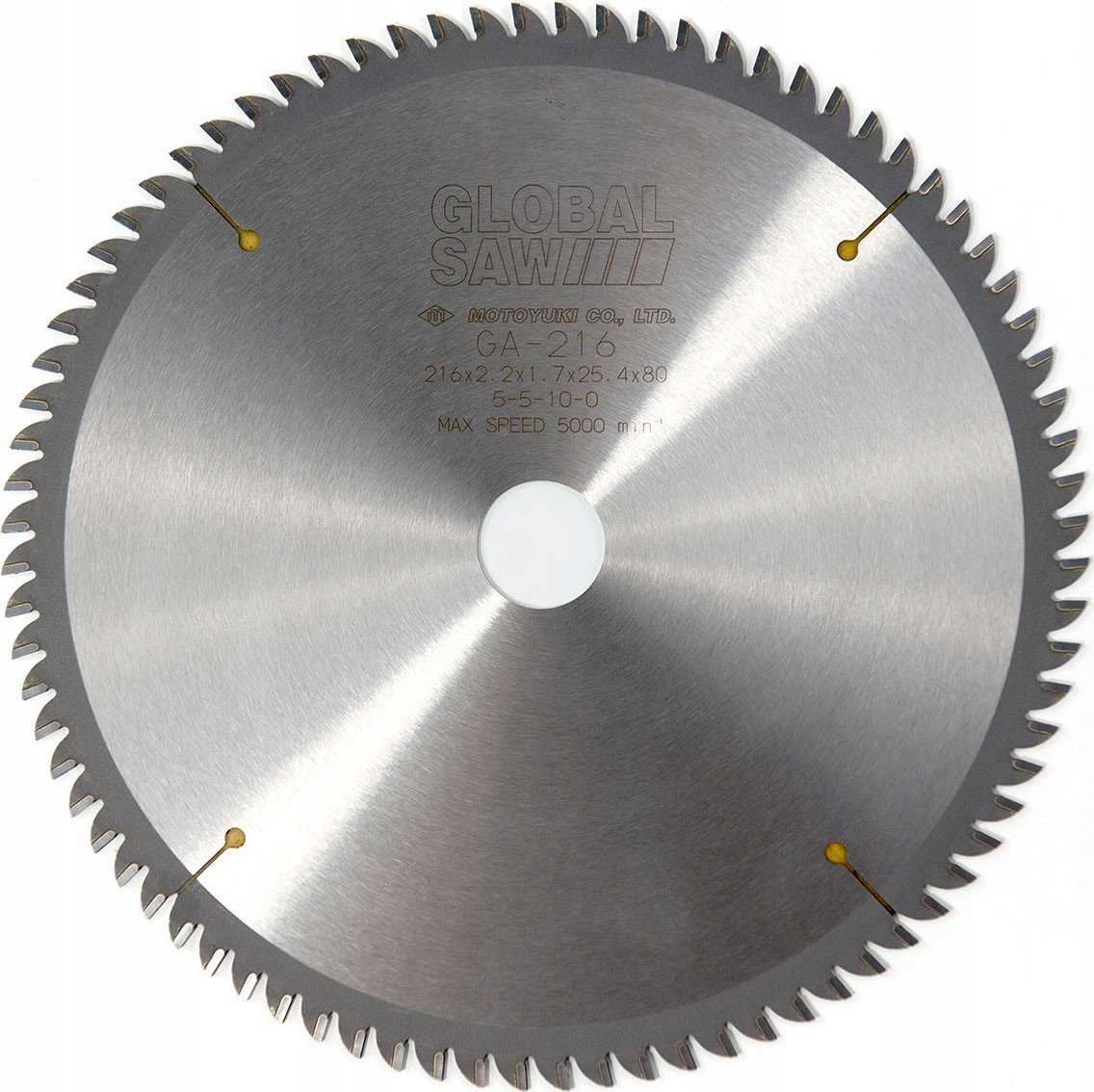 GLOBAL SAW Piła tarczowa do cięcia aluminium GLOBAL SAW 216 x 2,2/1,7 x 25,4mm / 80z CERMET