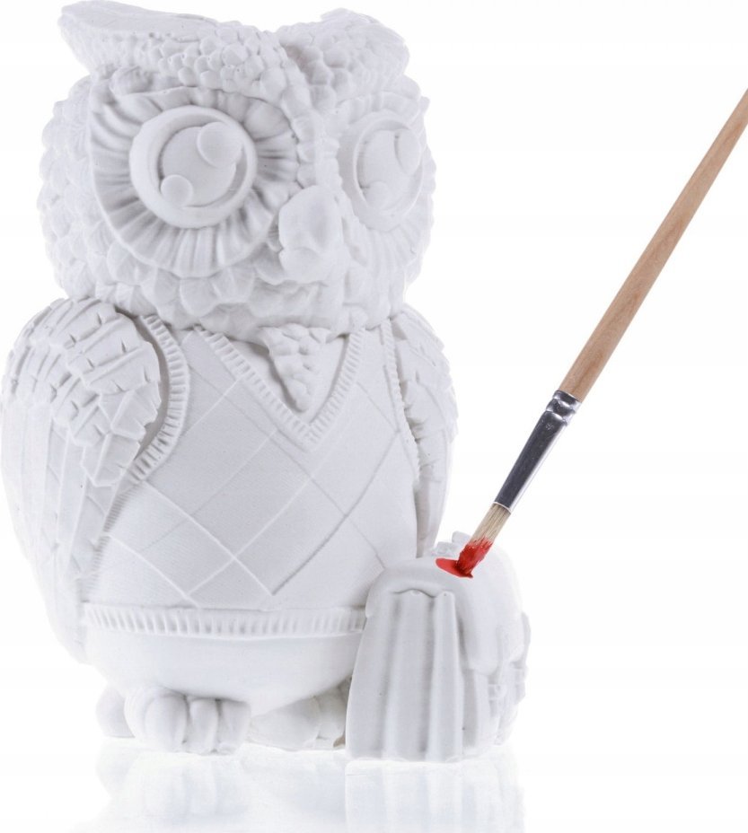 Kolorowanka 3D Sowa Figurka gipsowa + farbki, pędzelek