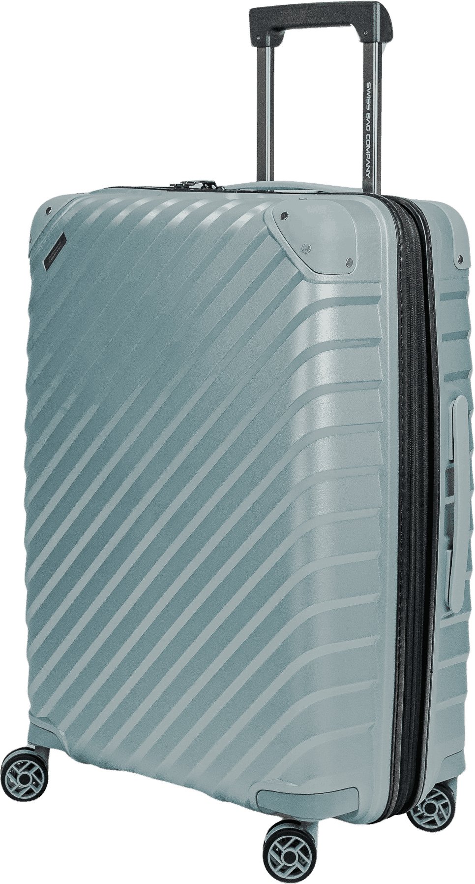 Średnia walizka SwissBags Diamond cut 67 cm metaliczny niebieski